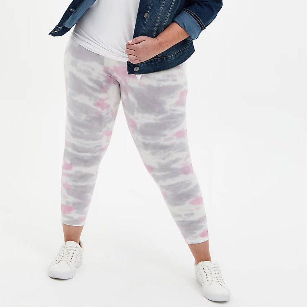 Torrid 3X Leggings Tie Dye Grey Pink Premium Plus